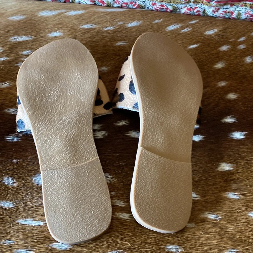 Matisse Cabana Leopard hair print slide on sandals - Picture 3 of 4